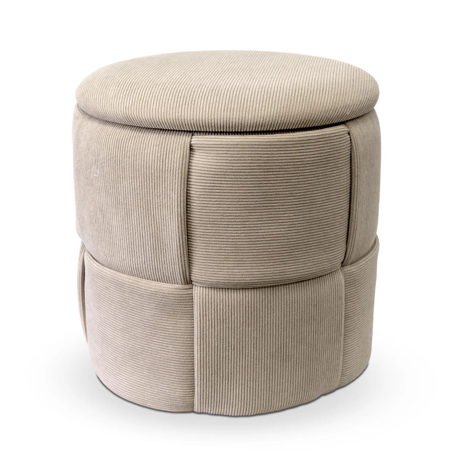Pufa sztruks ELOISE 38×38×38cm beż – zdjęcie 1