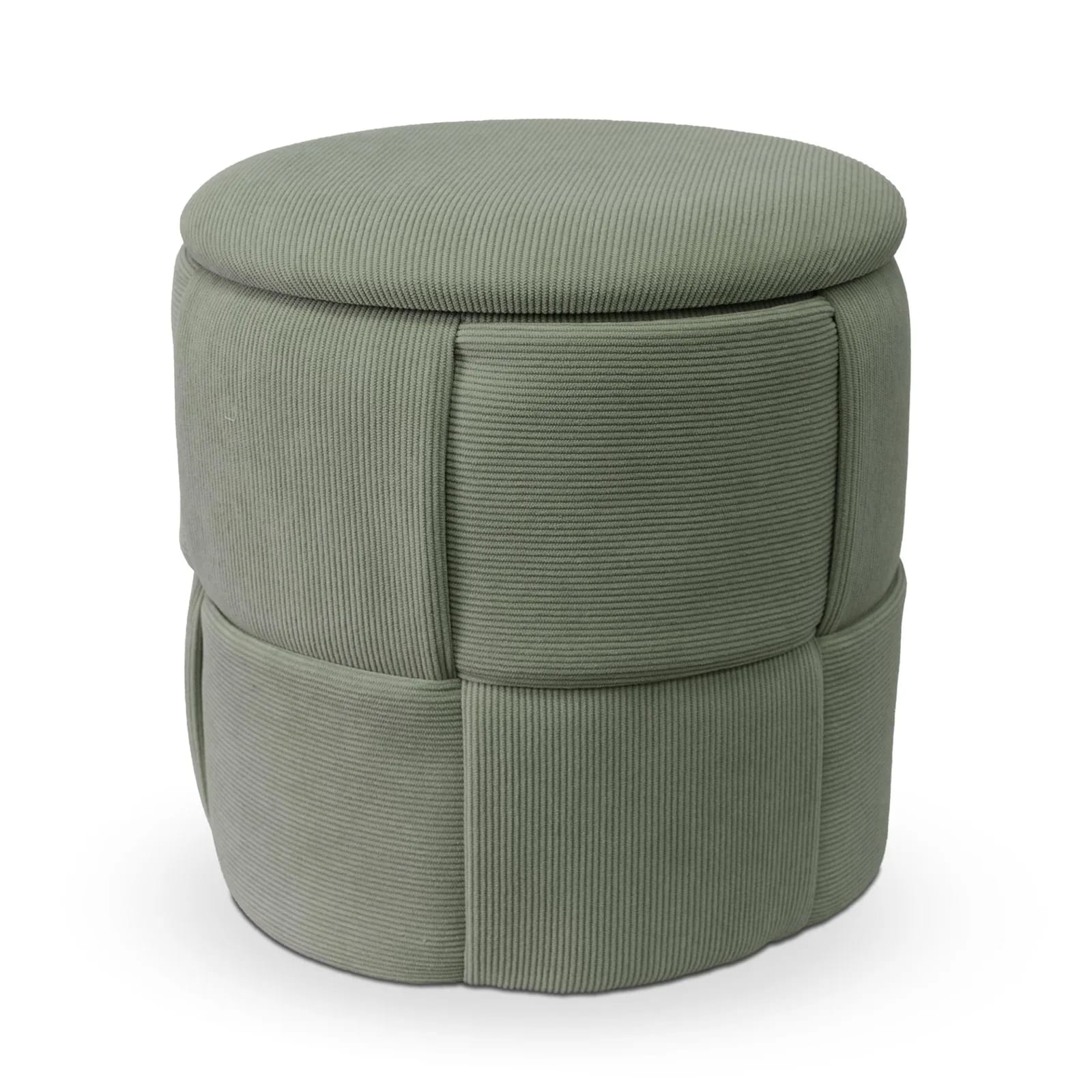 Pufa sztruks ELOISE 38×38×38cm oliwka – zdjęcie 1
