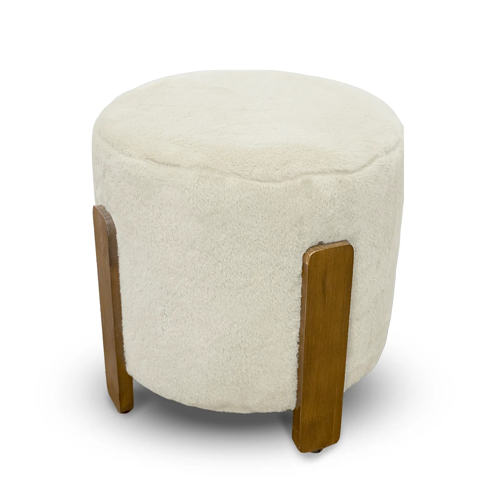 Pufa ELDA 37×37×38cm ecru/dąb – zdjęcie 1