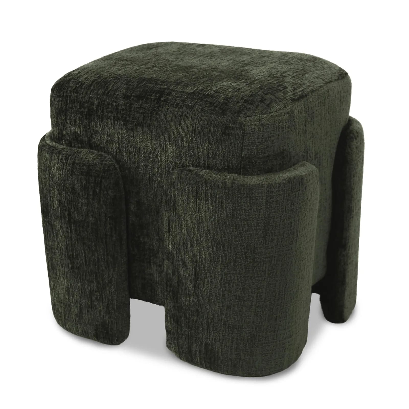 Pufa szenil PASCAL 42×37,5×40cm oliwka – zdjęcie 1