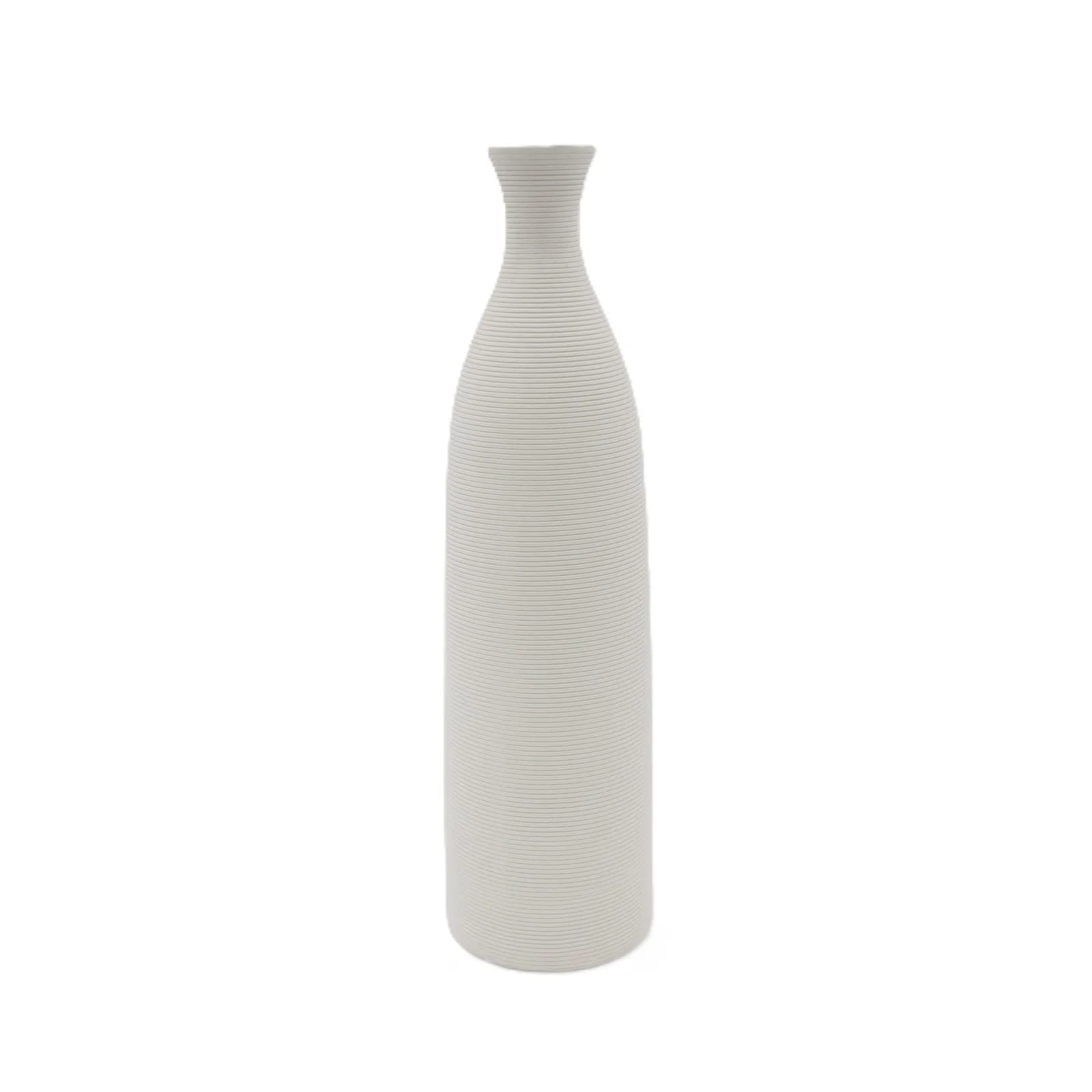 Wazon ceramiczny ozdobny Prążek biały 11x35cm – zdjęcie 1
