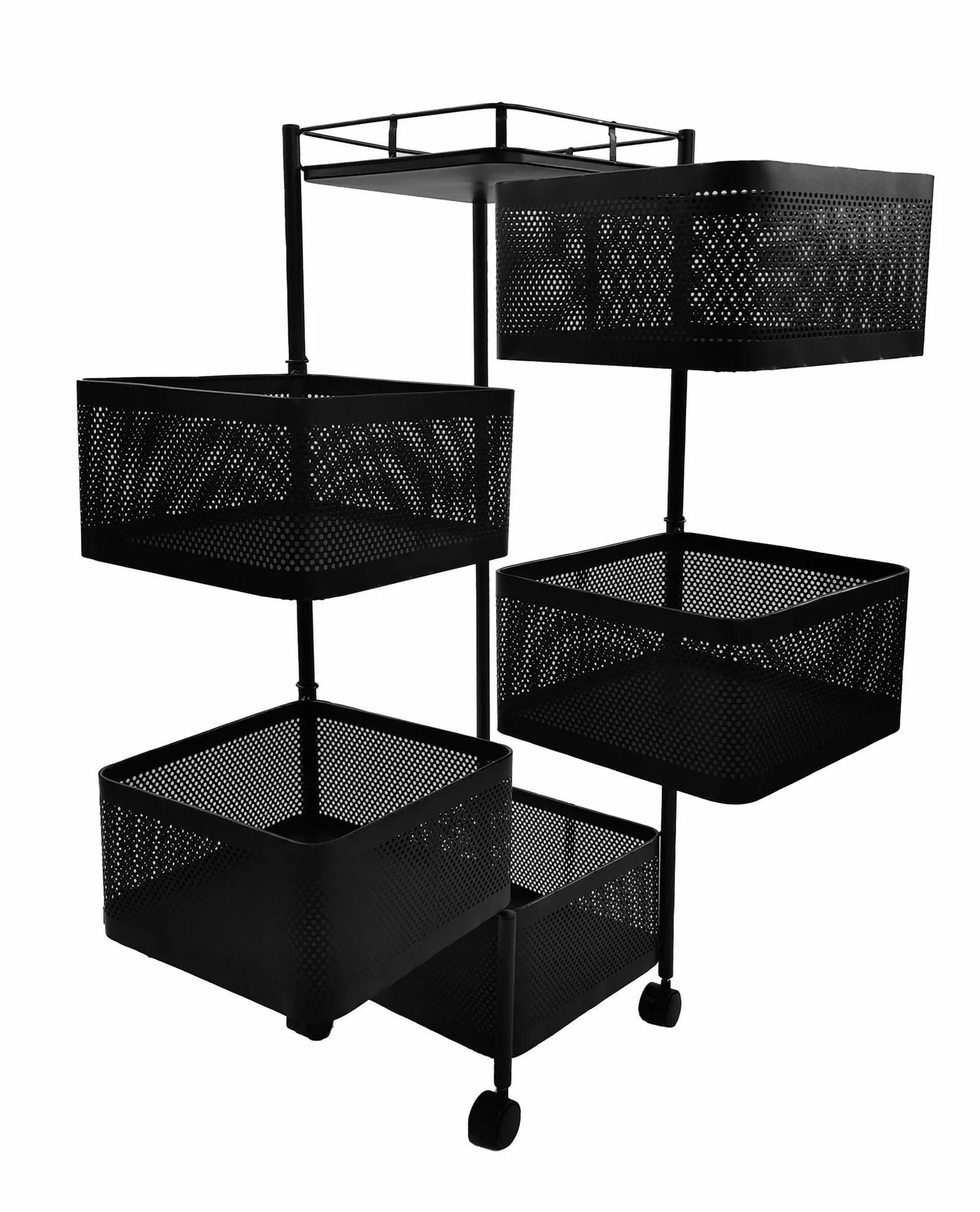 WM90CZ Wózek metal 5 koszy 90cm czarny N – zdjęcie 1